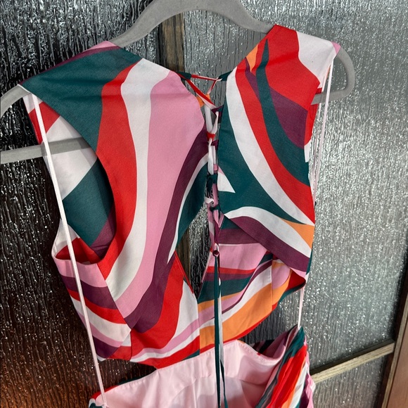 The PatBO Delos Plunge Maxi Dress size 12 colorful resort wear dress. - Picture 14 of 17